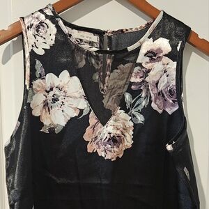Maurices black floral print blouse